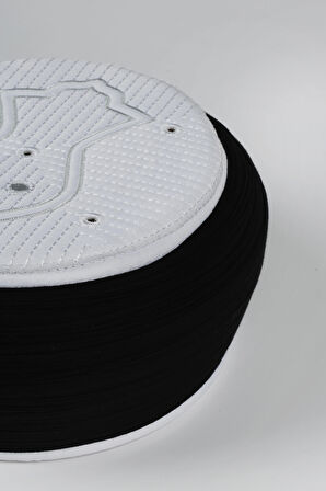 Namaz Sarığı - Siyah Kumaş - Beyaz Takke - Yuvarlak Sarım - Nâli Şerif - 5 metre