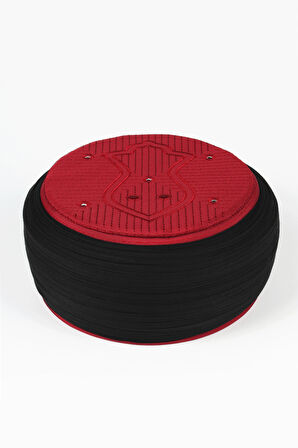 Namaz Sarığı - Siyah Kumaş - Bordo Takke - Yuvarlak Sarım - Nâli Şerif - 5 metre