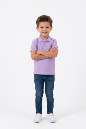 Unisex Çocuk Polo Yaka Kısa Kollu Lakost Tişört Okula Dönüş