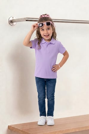Unisex Çocuk Polo Yaka Kısa Kollu Lakost Tişört Okula Dönüş