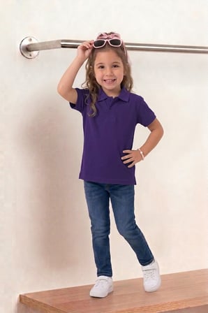 Unisex Çocuk Polo Yaka Kısa Kollu Lakost Tişört Okula Dönüş