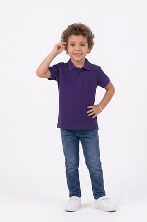 Unisex Çocuk Polo Yaka Kısa Kollu Lakost Tişört Okula Dönüş