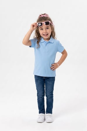 Unisex Çocuk Polo Yaka Kısa Kollu Lakost Tişört Okula Dönüş