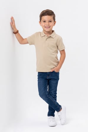 Unisex Çocuk Polo Yaka Kısa Kollu Lakost Tişört Okula Dönüş