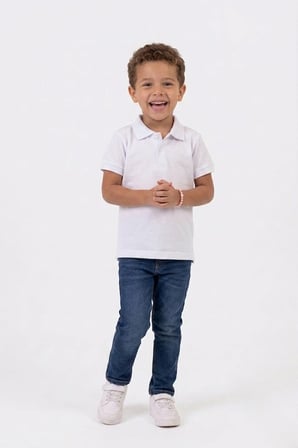Unisex Çocuk Polo Yaka Kısa Kollu Lakost Tişört Okula Dönüş