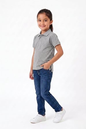 Unisex Çocuk Polo Yaka Kısa Kollu Lakost Tişört Okula Dönüş