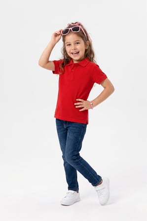Unisex Çocuk Polo Yaka Kısa Kollu Lakost Tişört Okula Dönüş