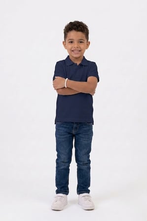 Unisex Çocuk Polo Yaka Kısa Kollu Lakost Tişört Okula Dönüş