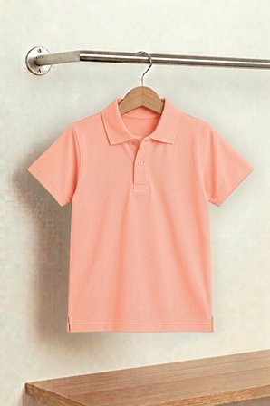 Unisex Çocuk Polo Yaka Kısa Kollu Lakost Tişört Okula Dönüş