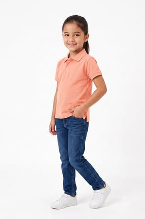 Unisex Çocuk Polo Yaka Kısa Kollu Lakost Tişört Okula Dönüş
