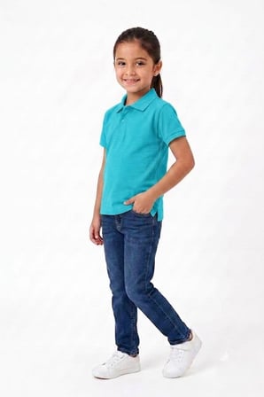 Unisex Çocuk Polo Yaka Kısa Kollu Lakost Tişört Okula Dönüş