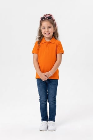Unisex Çocuk Polo Yaka Kısa Kollu Lakost Tişört Okula Dönüş
