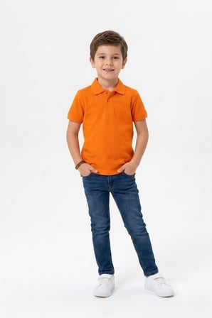 Unisex Çocuk Polo Yaka Kısa Kollu Lakost Tişört Okula Dönüş