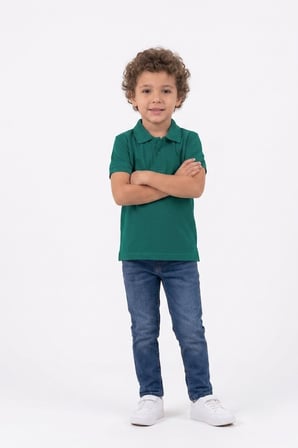 Unisex Çocuk Polo Yaka Kısa Kollu Lakost Tişört Okula Dönüş