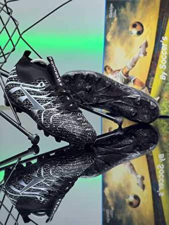 Unisex Krampon Çoraplı Çivili Desenli Bağcıklı Air Halı Saha Ve Çim Zemin Futbol Spor Ayakkabısı 206