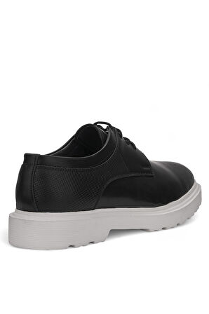 Erkek Günlük Casual Ayakkabı Damat Bağcıklı Beyaz Tabanlı Benek Detaylı Klasik Kundura K-384-1