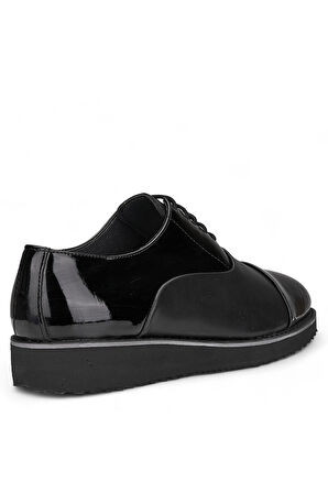 Erkek Günlük Casual Ayakkabı Damat Bağcıklı Siyah Tabanlı Klasik Kundura PV-603