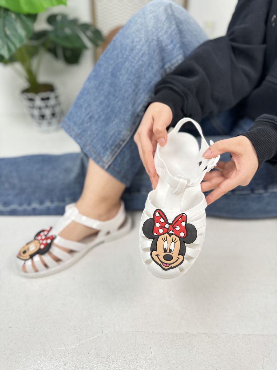 Kadın Çocuk Mınnıe Mouse Deniz Ayakkabı Plaj Havuz Jel Görünüm Şeritli Kaydırmaz Taban Sandalet 310