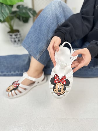 Kadın Çocuk Mınnıe Mouse Deniz Ayakkabı Plaj Havuz Jel Görünüm Şeritli Kaydırmaz Taban Sandalet 310