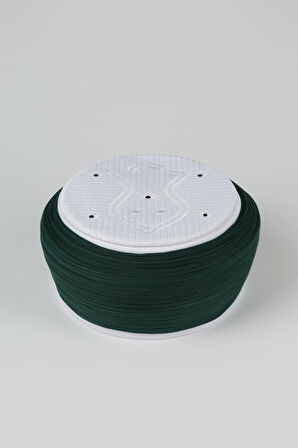 Namaz Sarığı - Yeşil Kumaş - Beyaz Takke - Düz Sarım - Nâli Şerif - 5 metre