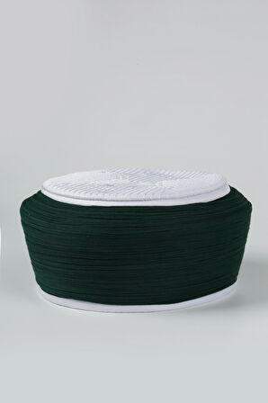 Namaz Sarığı - Yeşil Kumaş - Beyaz Takke - Düz Sarım - Nâli Şerif - 5 metre