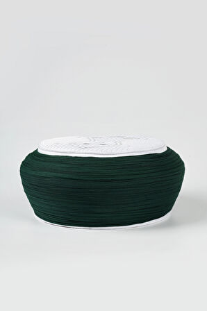 Namaz Sarığı - Yeşil Kumaş - Beyaz Takke - Yuvarlak Sarım - Nâli Şerif - 7 metre