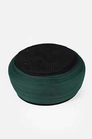 Namaz Sarığı - Yeşil Kumaş - Siyah Takke - Düz Sarım - Nâli Şerif - 5 metre