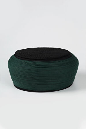 Namaz Sarığı - Yeşil Kumaş - Siyah Takke - Düz Sarım - Nâli Şerif - 5 metre