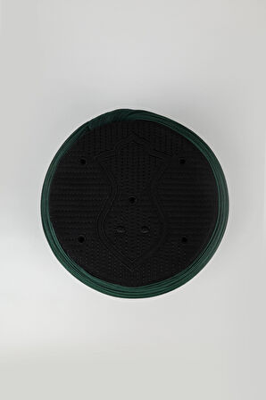 Namaz Sarığı - Yeşil Kumaş - Siyah Takke - Yuvarlak Sarım - Nâli Şerif - 5 metre