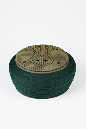 Namaz Sarığı - Yeşil Kumaş - Yeşil Takke - Yuvarlak Sarım - Nâli Şerif - 5 metre