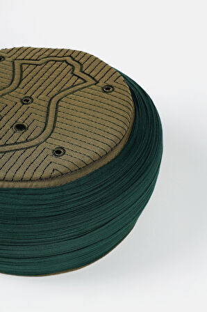 Namaz Sarığı - Yeşil Kumaş - Yeşil Takke - Yuvarlak Sarım - Nâli Şerif - 5 metre