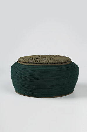 Namaz Sarığı - Yeşil Kumaş - Yeşil Takke - Yuvarlak Sarım - Nâli Şerif - 5 metre