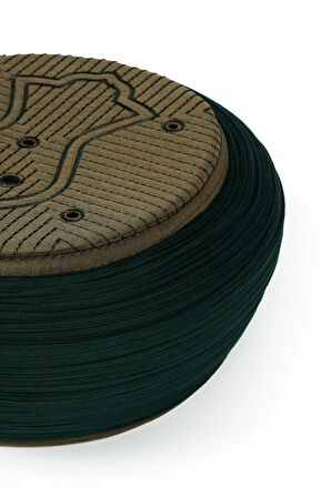 Namaz Sarığı - Yeşil Kumaş - Yeşil Takke - Yuvarlak Sarım - Nâli Şerif - 7 metre