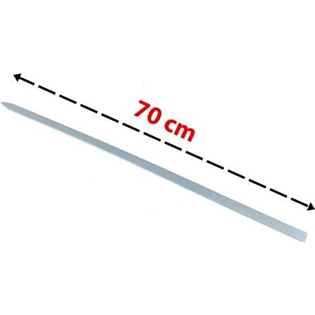 Kanat Şiş Tavuk Şiş  Sebze Sişi Ciğer Şiş Silme Demir (10 Adet) 70 cm Uzunluk 1,2 cm En 3 mm Kalınlık