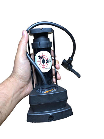 Mini Bisiklet Pompası Göstergeli Taşınabilir Ayak Pompası Motorsiklet Ve Araç Pompası