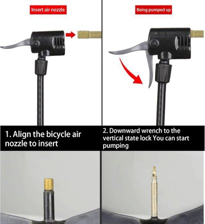 Mini Bisiklet Pompası Göstergeli Taşınabilir Ayak Pompası Motorsiklet Ve Araç Pompası
