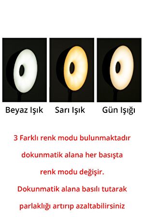 Şarzlı Masa Lambası Dekoratif Ledli Masa Lambası Dokunmatik Masa Lambası 3 Mod Dimmerli Masa Lambası