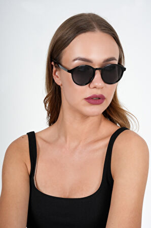 Siyah Yuvarlak Çerçeveli Olivier Philippe Güneş Gözlüğü