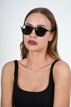 Siyah Yuvarlak Çerçeveli Olivier Philippe Güneş Gözlüğü