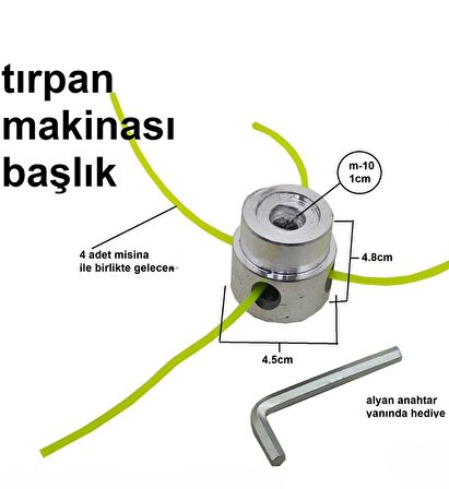 Çim Biçme Makinesi Kafası Tırpan Misinası Kafası Tırpan Makina Kafası Ahtapot Başlık