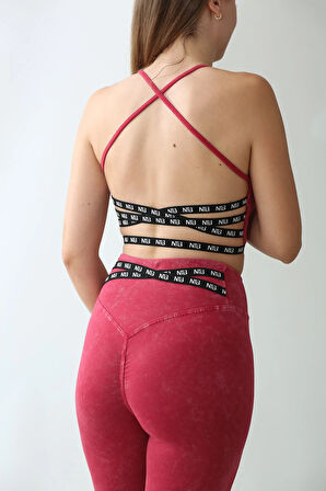 Kadın Sporcu Sütyeni - Seamless ve Toparlayıcı Sırt Detaylı Bra Acid Pembe