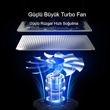 Notebook Soğutucu Hız Ayarlı Fanlı IceCoorel Alüminyum  Ergonomik Stand Sessiz Güçlü Soğutma