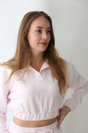 Kadın Pembe Oversize Sweatshirt - %100 Pamuk Günlük Giyim