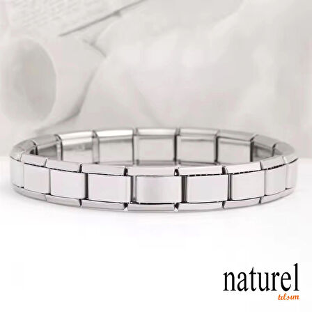 Unisex Italyan Charm Bileklik Paslanmaz Çelik Bileklik