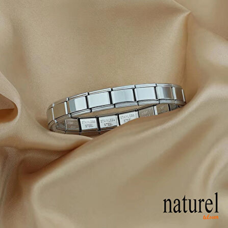 Unisex Italyan Charm Bileklik Paslanmaz Çelik Bileklik