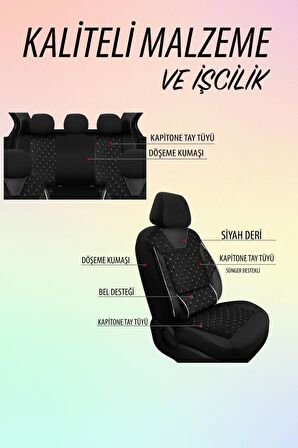 NiCe Shop Seat İbiza Uyumlu Koltuk Kılıfı Genesa Serisi - Siyah