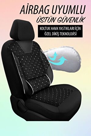 NiCe Shop Seat İbiza Uyumlu Koltuk Kılıfı Genesa Serisi - Siyah