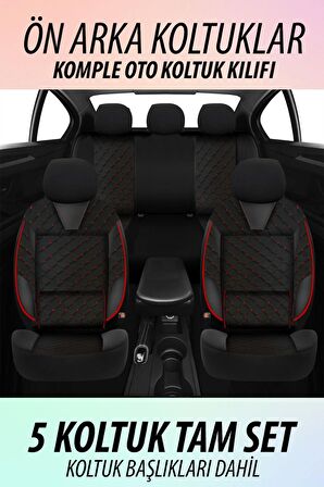NiCe Shop Seat Cordoba Uyumlu Koltuk Kılıfı Genesa Serisi - Kırmızı