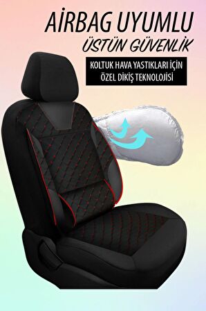 NiCe Shop Volkswagen Golf 5 Uyumlu Koltuk Kılıfı Genesa Serisi - Kırmızı