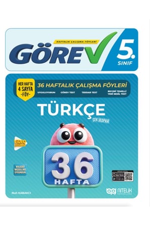 5.SINIF SÜPER TÜRKÇE (B) SORU BANKASI - 36 HAFTALIK GÖREV TÜRKÇE DENEME